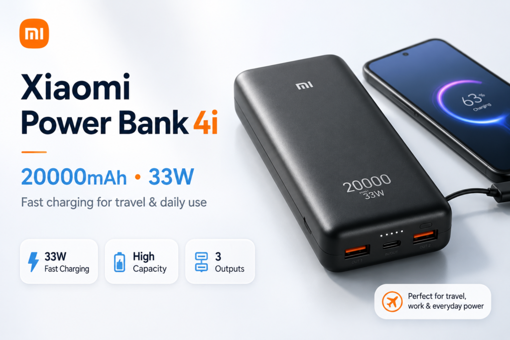 Xiaomi Power Bank 4i 20000mAh 33W fast charging power bank
